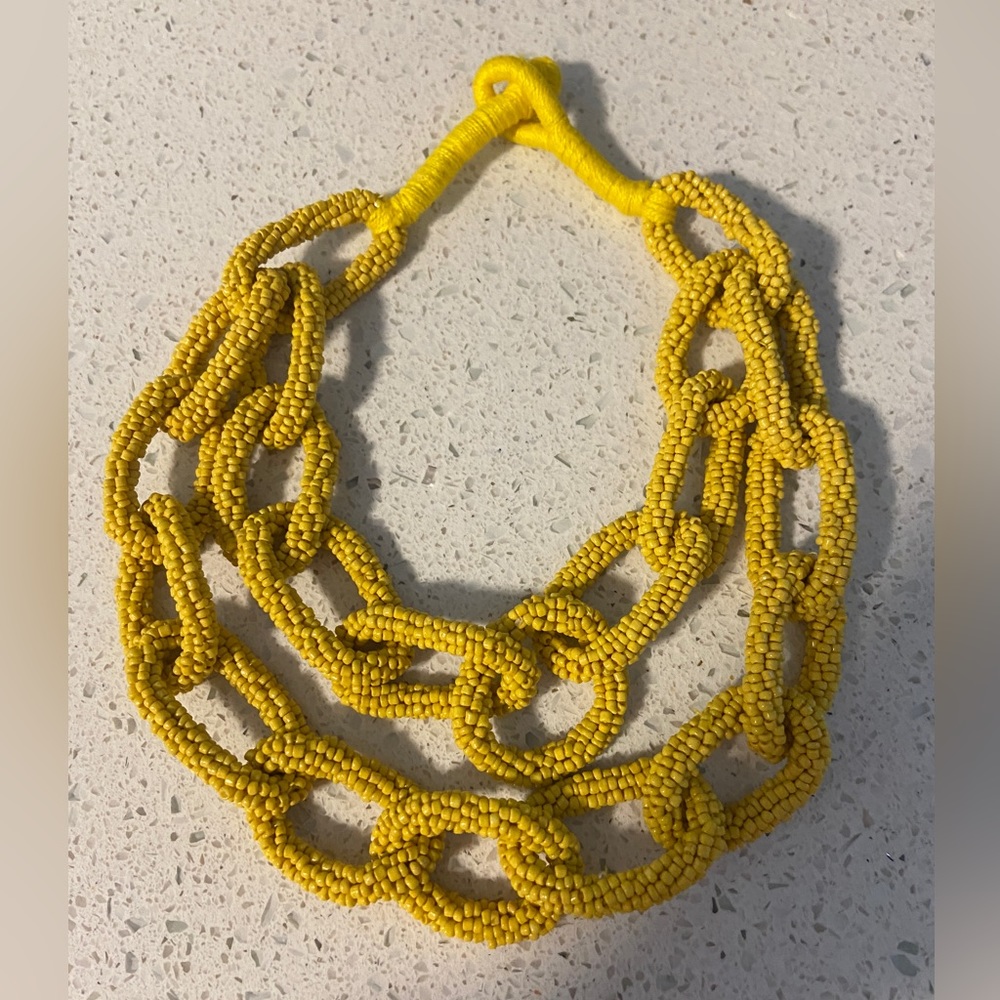 Yellow beaded choker